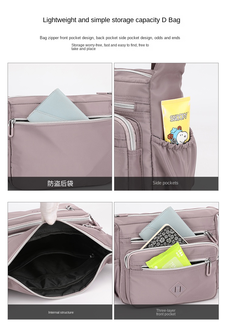 Trendy Nylon Crossbody Purse for Women – Anti-Theft Casual Sling Shoulder Bag