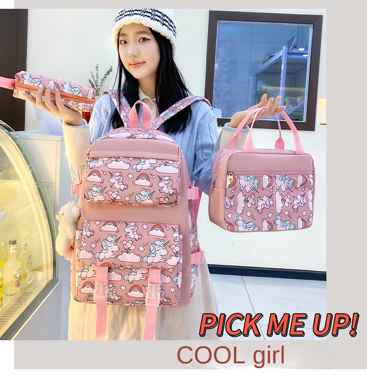 3-in-1 School Backpack Set for Teens – Waterproof Bookbag with Lunch Bag