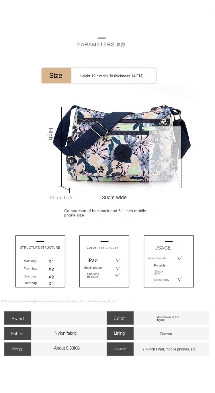 Lightweight Nylon Crossbody Bag – Stylish