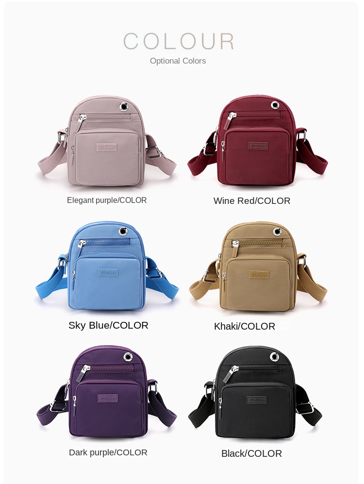 Small Nylon Crossbody Purse – Multi-Pocket