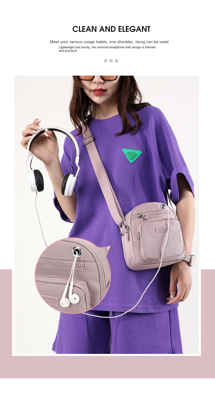 Small Nylon Crossbody Purse – Multi-Pocket