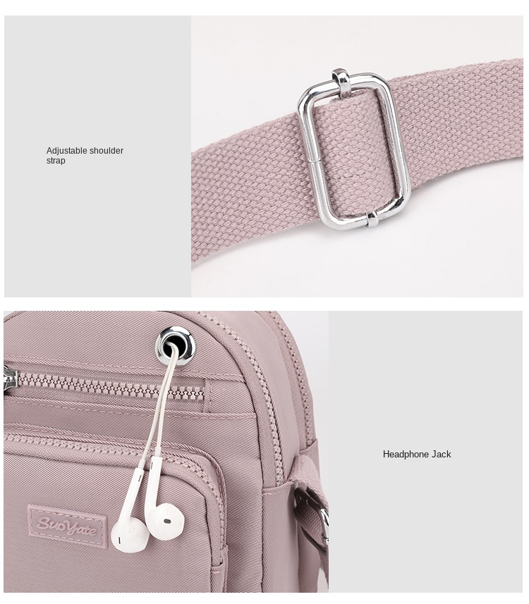Small Nylon Crossbody Purse – Multi-Pocket