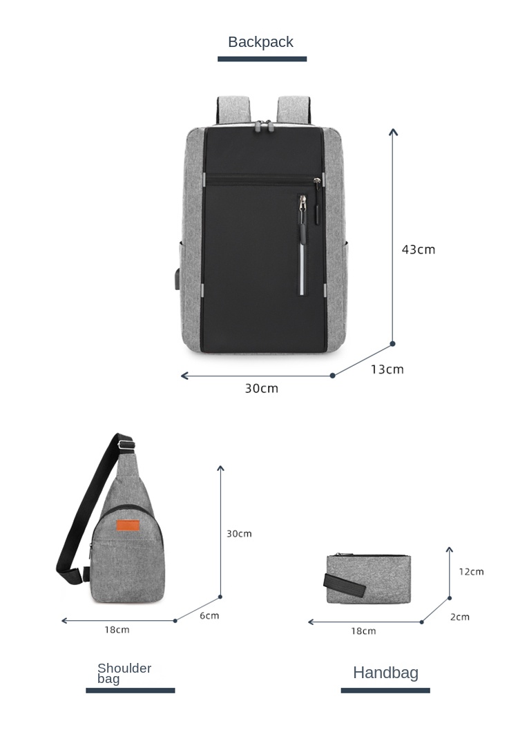 3-in-1 Laptop Backpack Set for Work, Travel