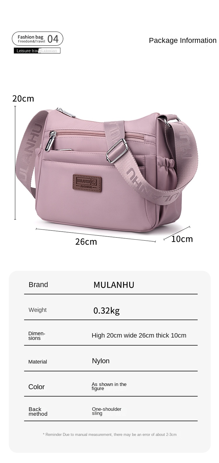 Casual Women’s Crossbody Bag – Lightweight Shoulder Purse for Daily Use