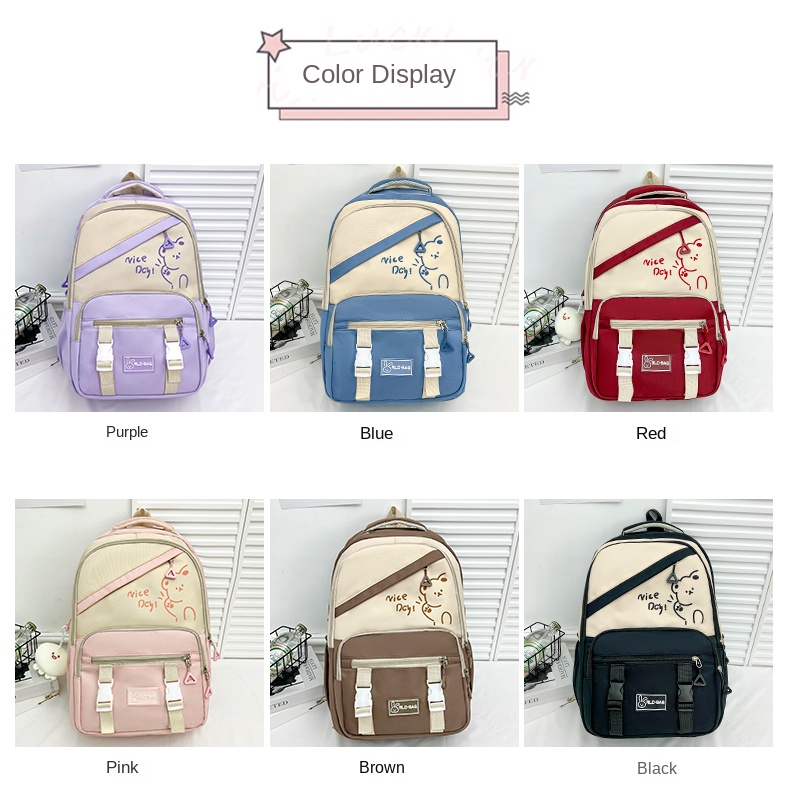 Trendy Student Backpack – Stylish School Bag with Multi-Pocket Storage for Teens