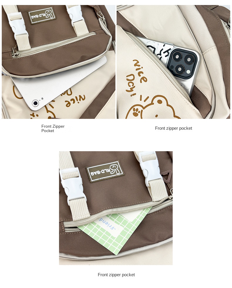 Trendy Student Backpack – Stylish School Bag with Multi-Pocket Storage for Teens