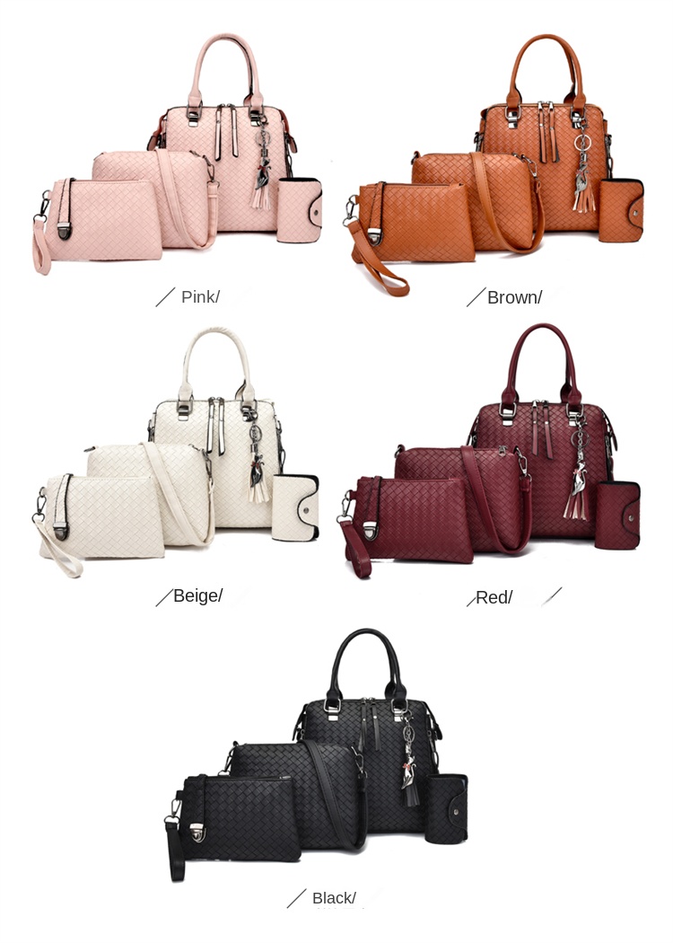 Women’s PU Leather 5-Piece Handbag Set – Tote, Crossbody, Shoulder Bag, Wallet