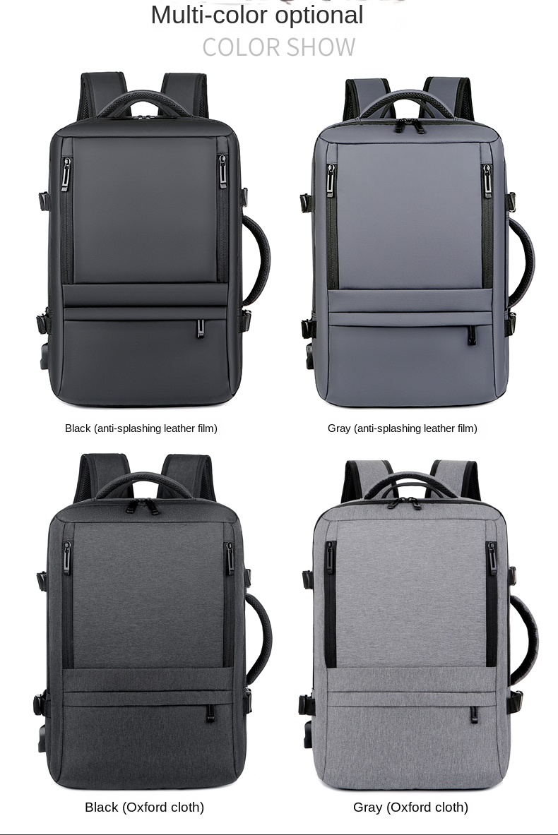 Business Laptop Backpack with USB Charging Port – Water-Resistant Travel Bag for Men