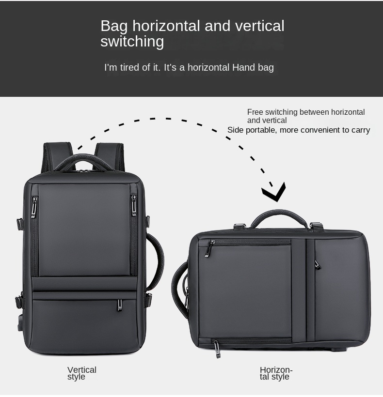 Business Laptop Backpack with USB Charging Port – Water-Resistant Travel Bag for Men