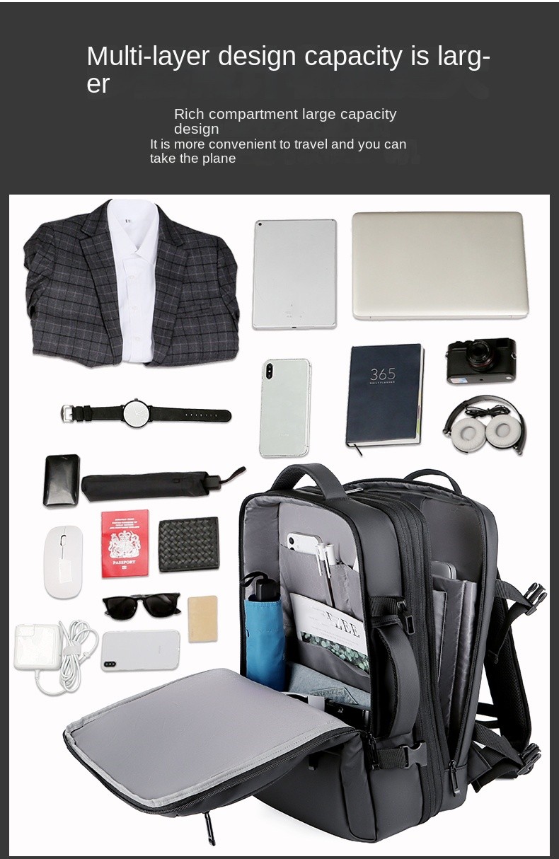 Business Laptop Backpack with USB Charging Port – Water-Resistant Travel Bag for Men