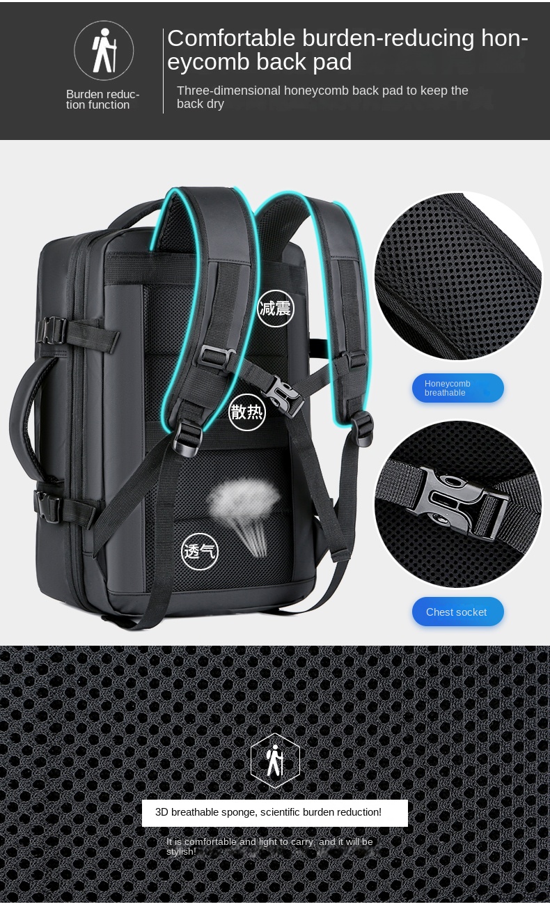Business Laptop Backpack with USB Charging Port – Water-Resistant Travel Bag for Men