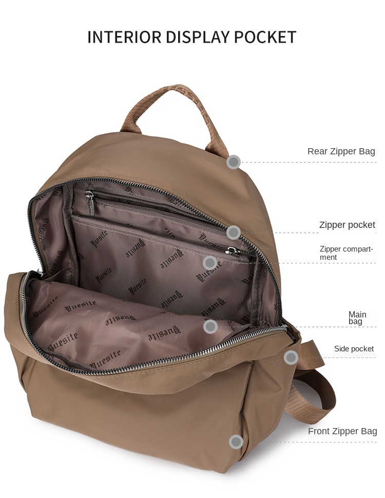 Multi-Pocket PU Leather Backpack for Women – Stylish Travel