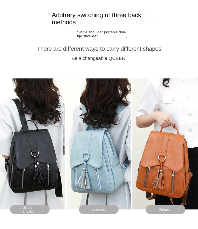 Vintage PU Leather Backpack for Women – Small Fashion Daypack for Casual Outings