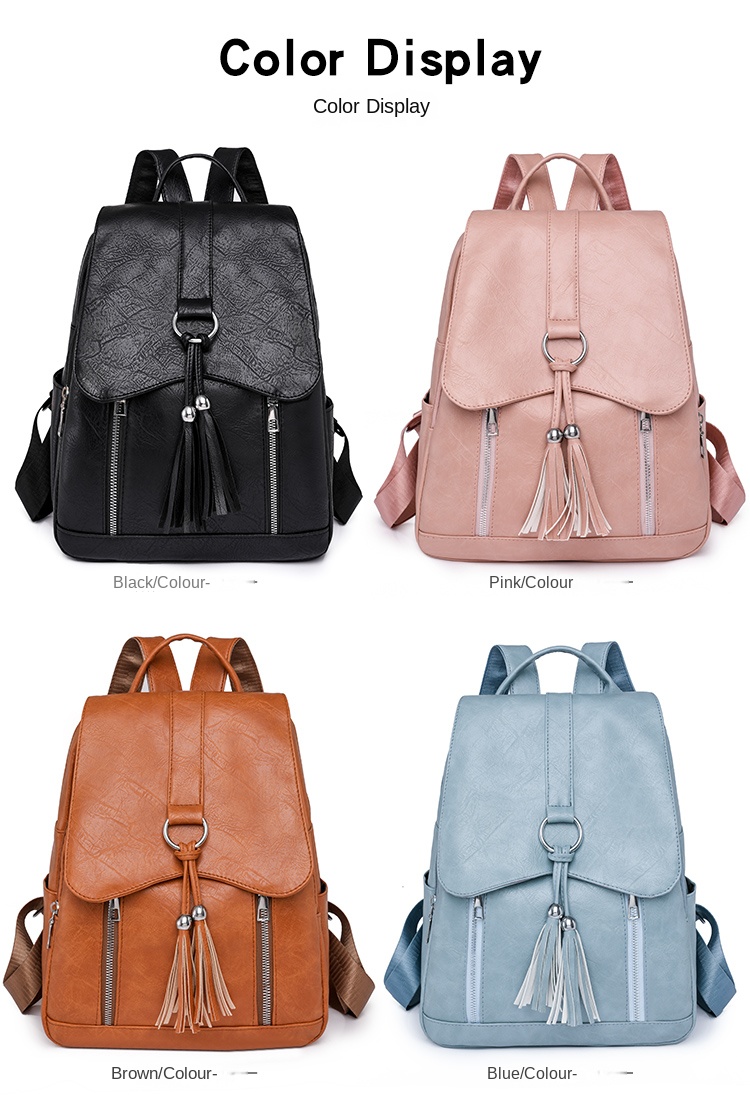 Vintage PU Leather Backpack for Women – Small Fashion Daypack for Casual Outings