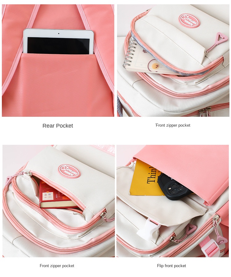 5-Piece Student Backpack Set – School Bag with Lunch Box, Pencil Case, Crossbody