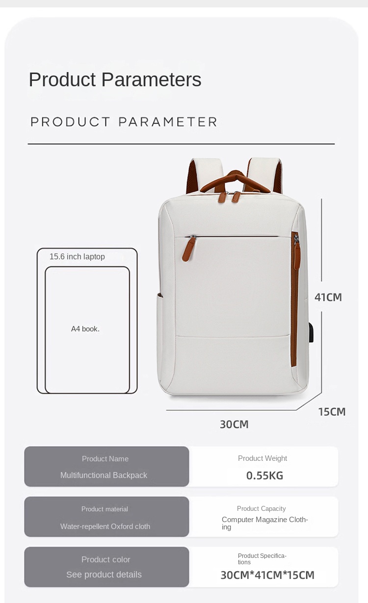 Multi-Compartment Laptop Backpack for Women