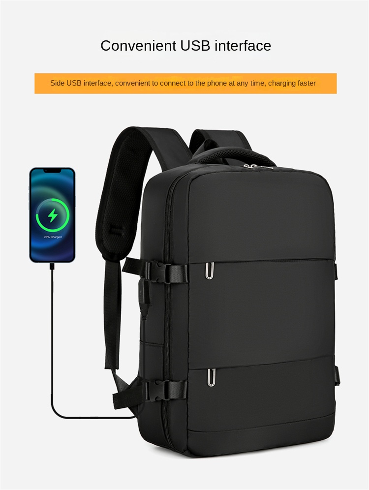 Large Capacity Laptop Backpack – Water-Resistant Travel Computer Bag with USB Charging Port