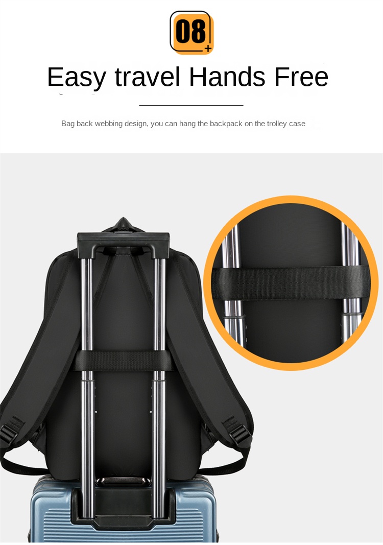 Large Capacity Laptop Backpack – Water-Resistant Travel Computer Bag with USB Charging Port
