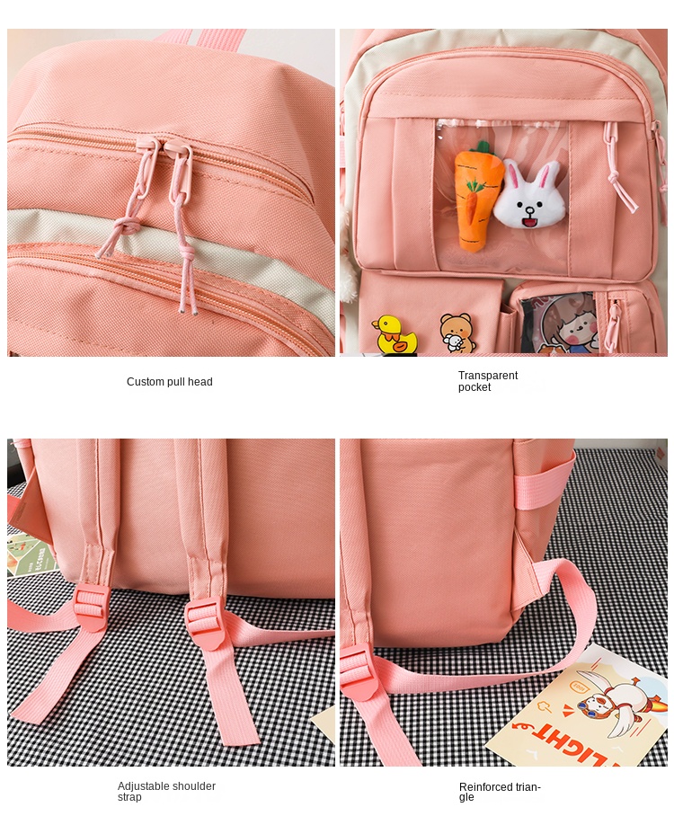 Cute 5-in-1 School Backpack Set for Girls – Backpack, Lunch Bag, Pencil Case
