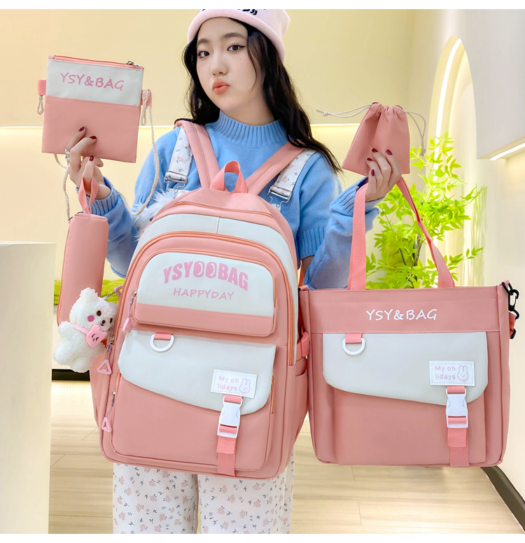 5-Piece Student Backpack Set – Waterproof School Bag with Lunch Box