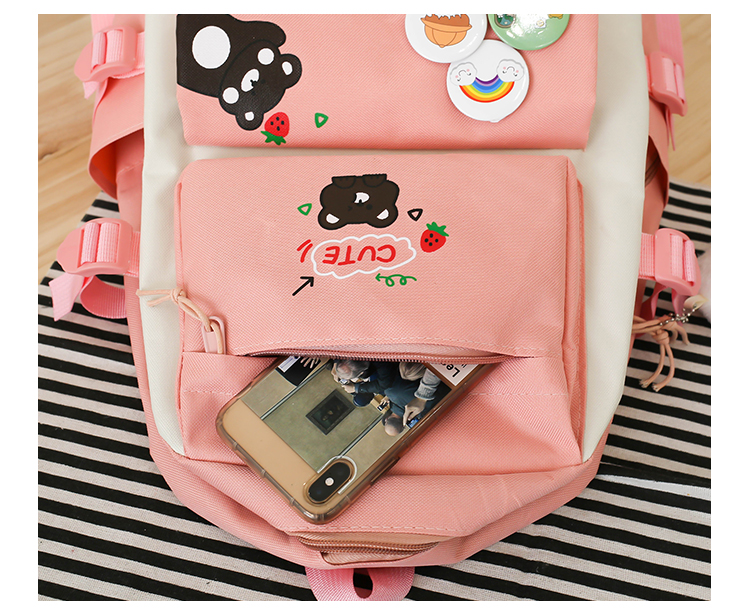 Trendy 5-in-1 Teen School Backpack Set – Stylish Bag Combo for Students