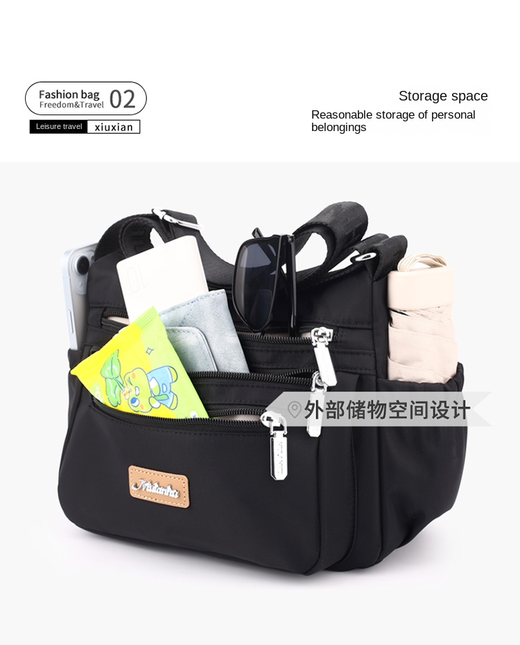 Lightweight Nylon Crossbody Bag for Women – Water-Resistant Daily Purse