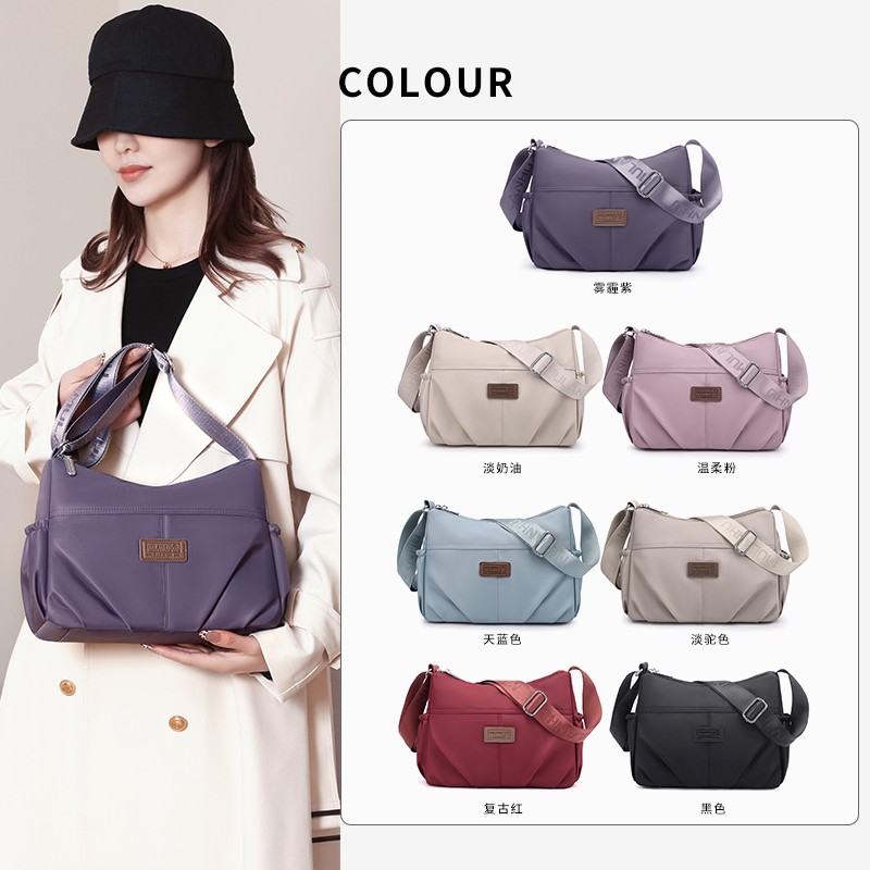 Anti-Theft Nylon Crossbody Bag for Women – Travel Shoulder Bag with RFID Pocket