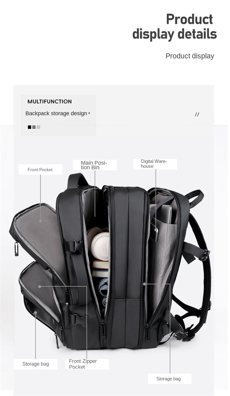 Large Capacity Travel Laptop Backpack – Waterproof