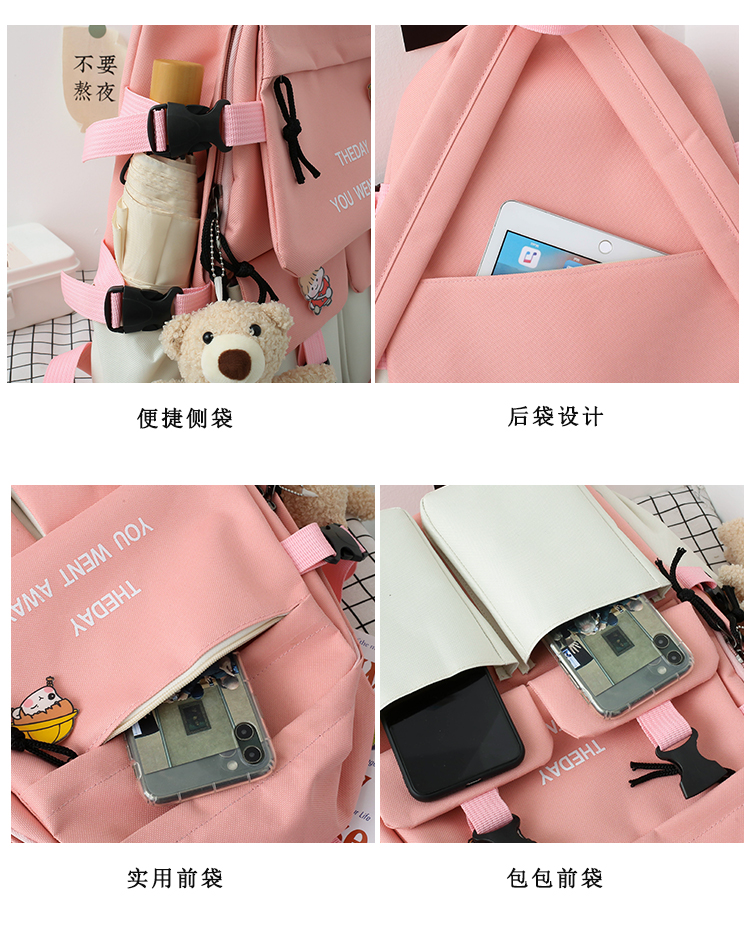Large Capacity School Backpack 5-in-1 Set – Multifunctional for Students