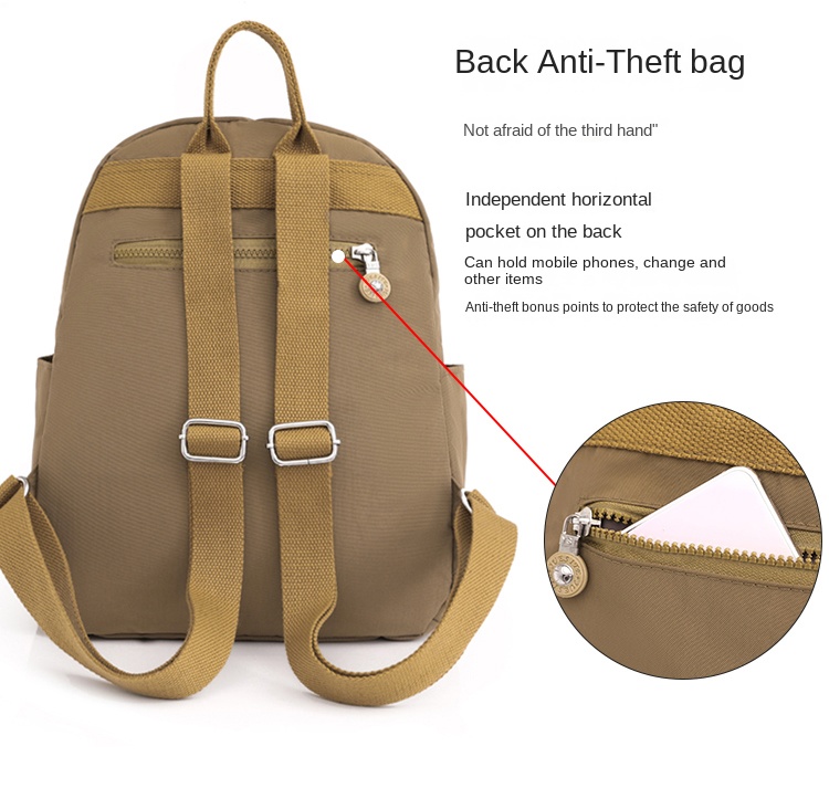 Stylish Women's Nylon Backpack – Lightweight, Waterproof