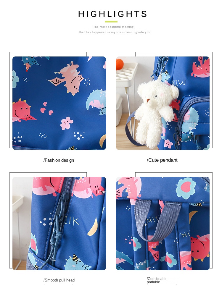 Colorful 3-Piece Kids Backpack Set – School Bag with Fun Lunch Box