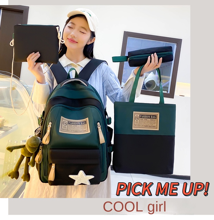 4-in-1 Student Backpack Set – School Bag with Lunch Bag, Crossbody