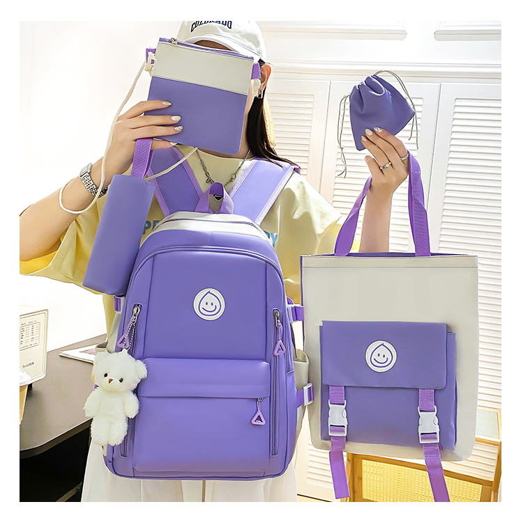 5-in-1 Student Backpack Set – Backpack with Lunch Bag, Shoulder Bag, Pencil Case