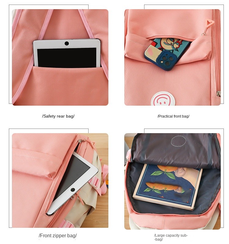 5-in-1 Student Backpack Set – Backpack with Lunch Bag, Shoulder Bag, Pencil Case