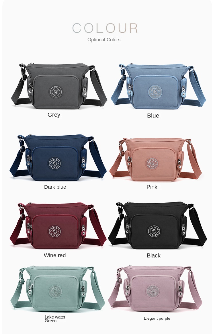 Women's Nylon Crossbody Bag – Lightweight, Waterproof Shoulder Purse for Travel