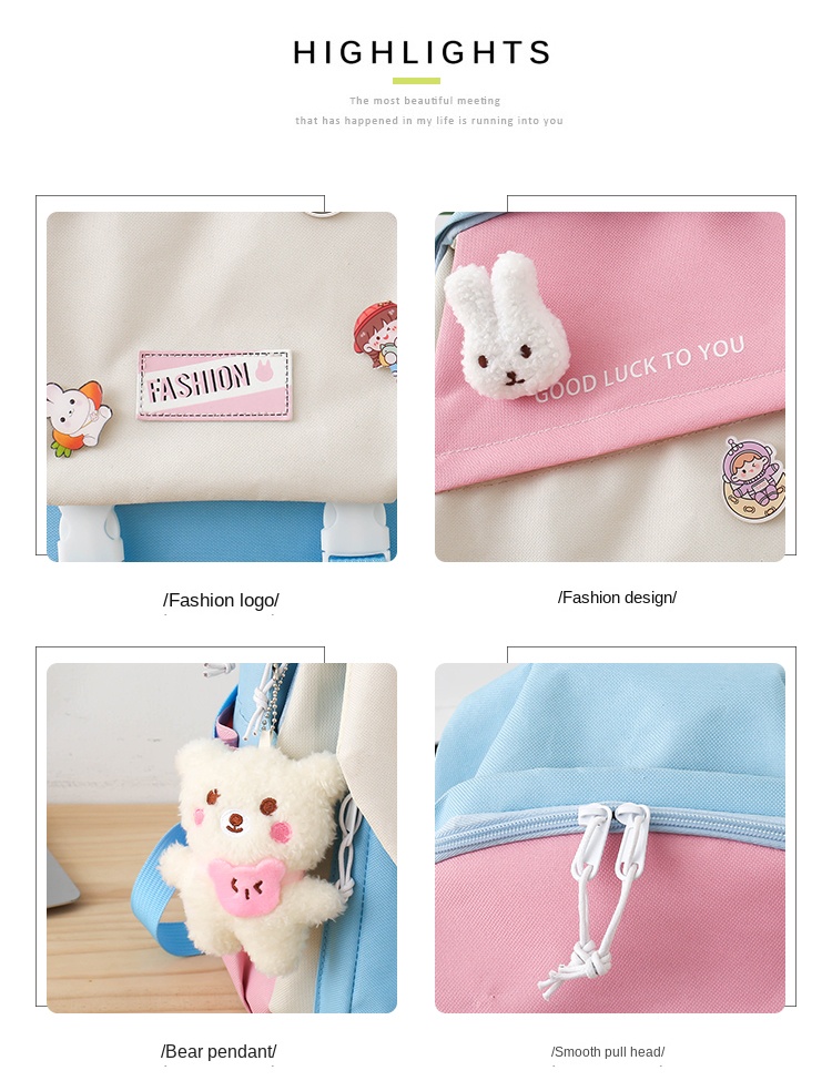 5-in-1 Girls School Backpack Set – Cute Bookbag with Lunch Box, Crossbody, Pencil Case