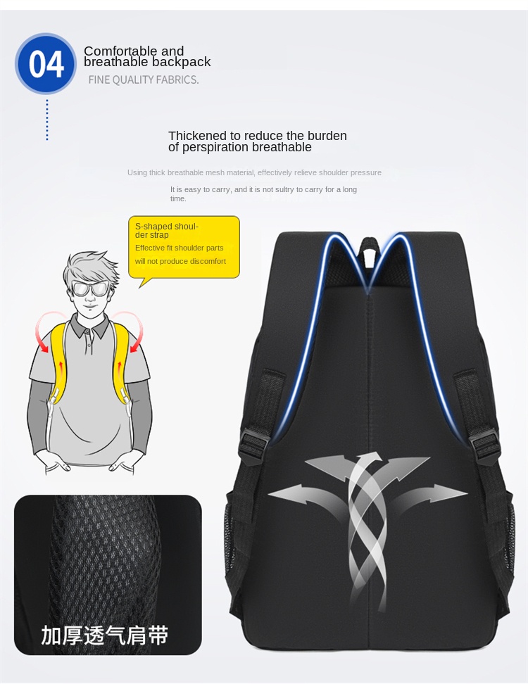 Large Capacity School Backpack with Multi-Layer Organizer Pockets