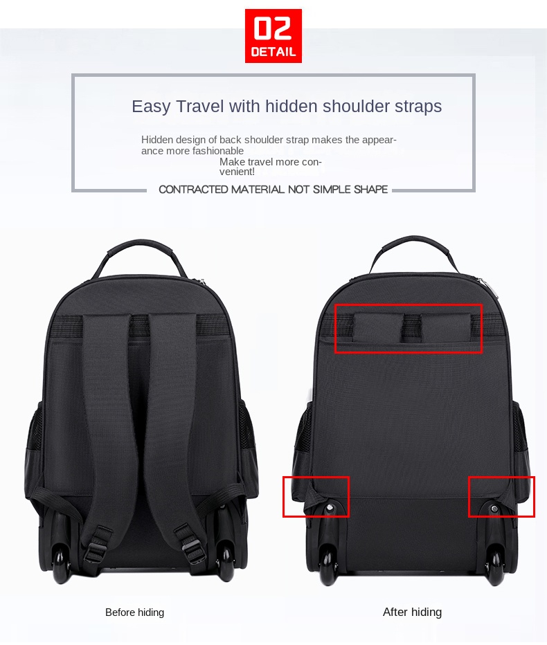 Rolling Laptop Backpack – Trolley Travel Backpack for Work