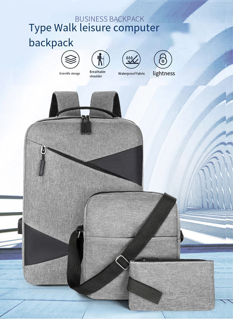 3-in-1 Laptop Backpack Set – Backpack, Organizer Pouch