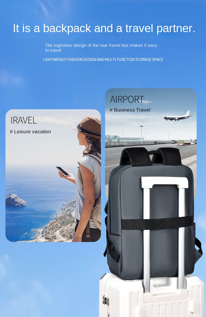 Anti-Theft Laptop Backpack – Slim, Secure