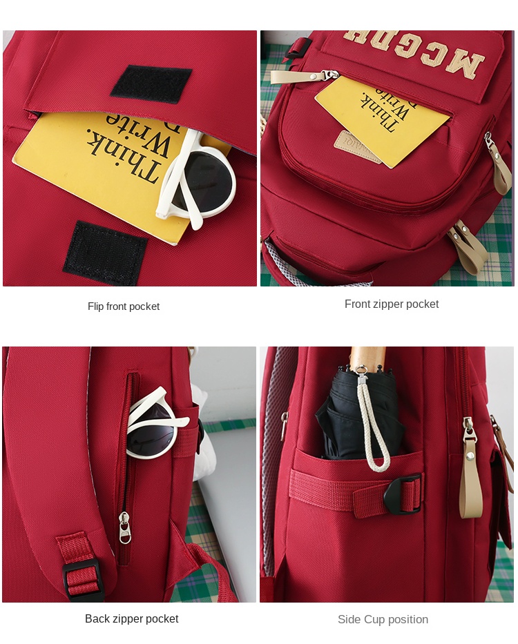 4-Piece Student Backpack Set – Unicorn Backpack, Lunch Bag, Pencil Case