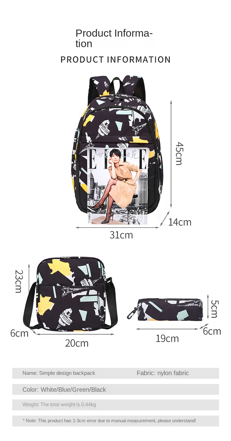 3-in-1 Student Backpack Set – Dinosaur School Bag, Lunch Bag