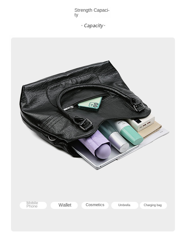 Minimalist PU Leather Shoulder Bag – Lightweight Everyday Crossbody