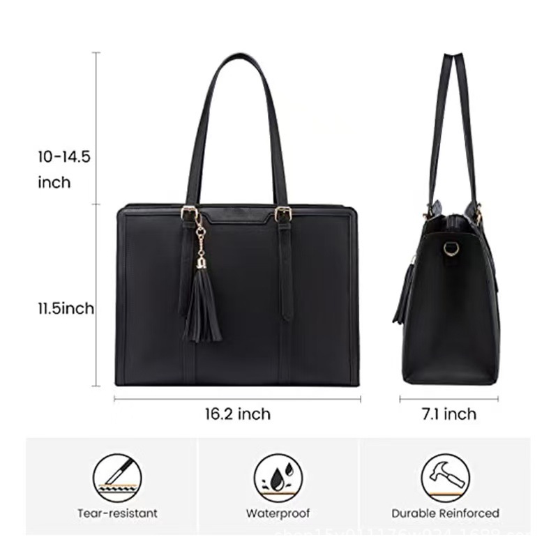 Professional PU Leather Handbag – Structured Tote for Office