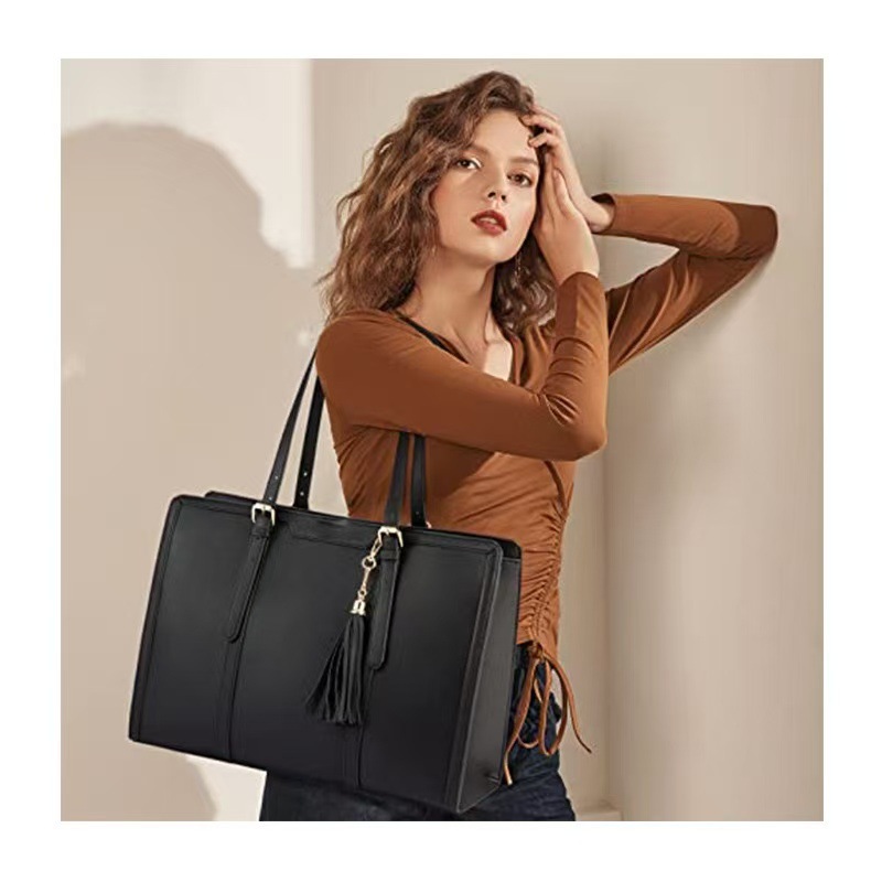 Professional PU Leather Handbag – Structured Tote for Office