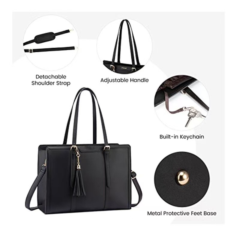 Professional PU Leather Handbag – Structured Tote for Office