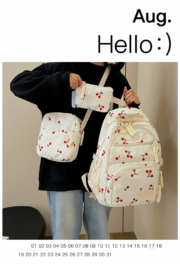 Campus‑Ready 3‑Piece Backpack Set – Laptop Bag, Lunch Tote