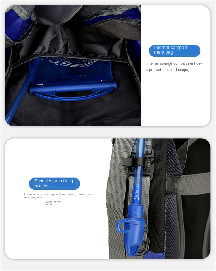 65L Outdoor Hiking Backpack – Waterproof Trekking Pack with Rain Cover