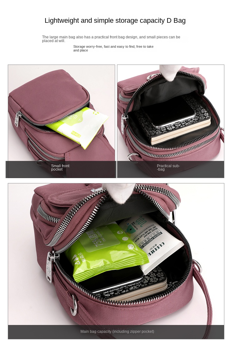 Lightweight Waterproof Nylon Crossbody Bag for Women – Casual
