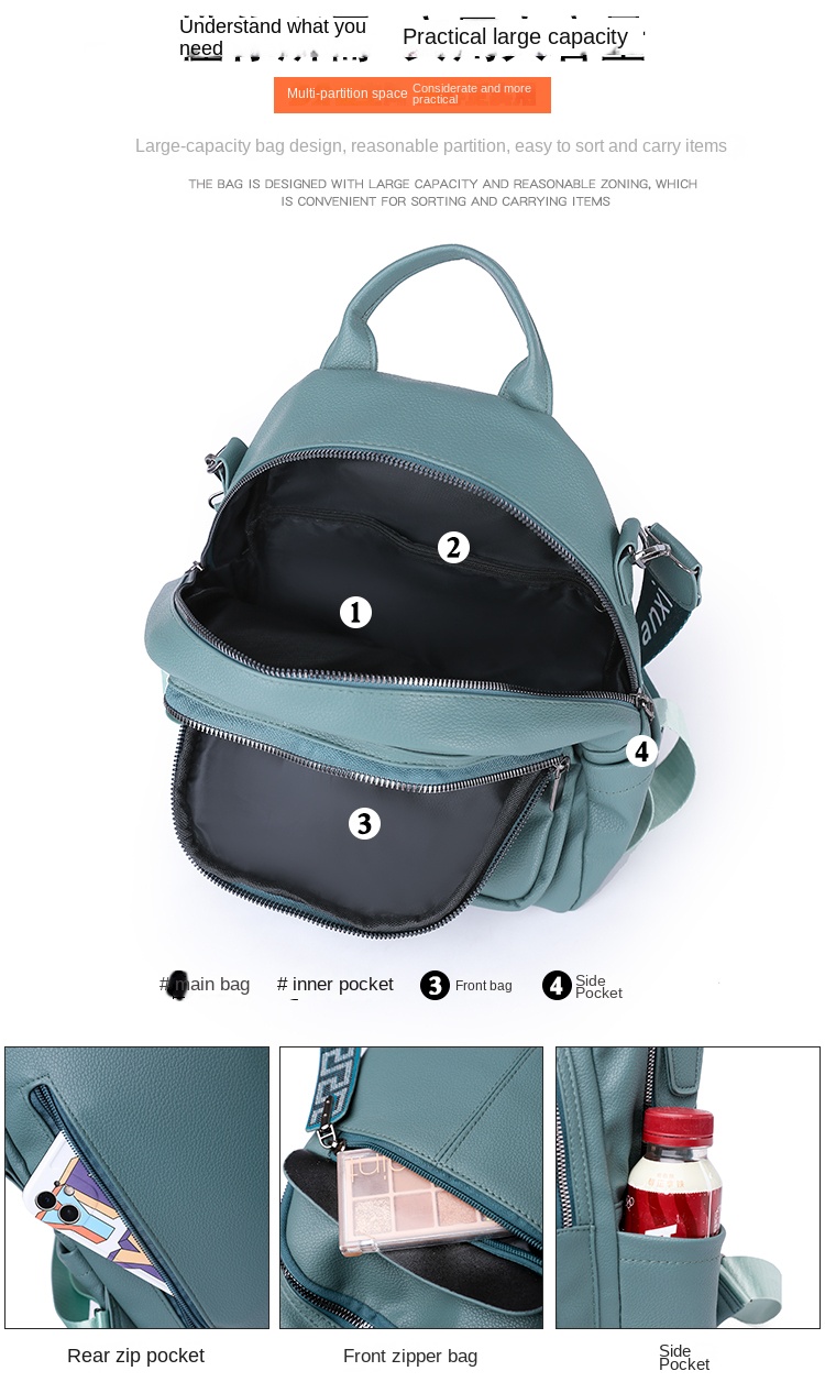Women's Faux Leather PU Backpack – Chic